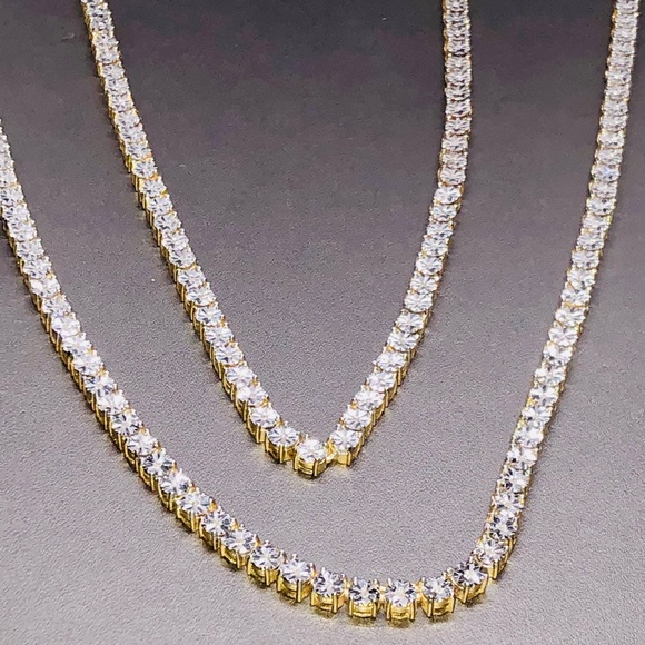 2 REAL DIAMOND TENNIS CHAINS NOT CZ READ POST WOW - Picture 11 of 17